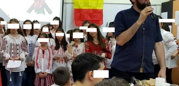 Preotul Calinic, profesor de muzică la Şcoala nr. 39 Constanţa Sursa Facebook