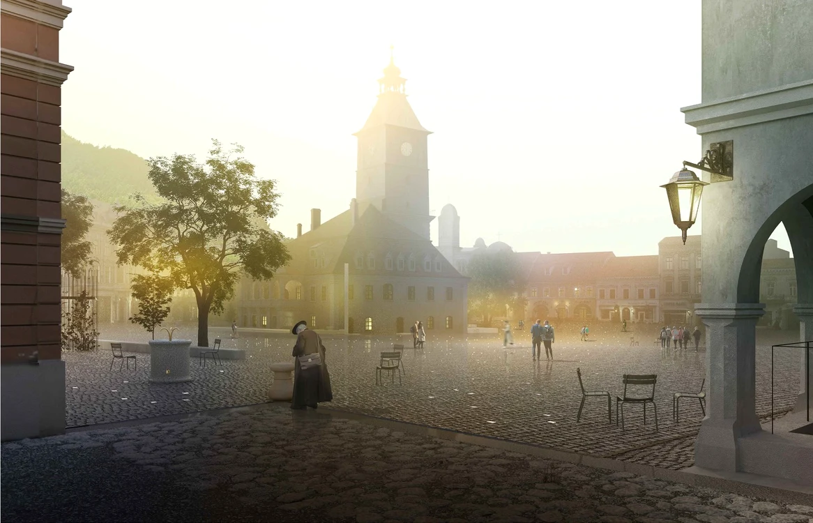 Proiectul de modificare a Pieței Sfatului stagnează FOTO Primăria Brașov