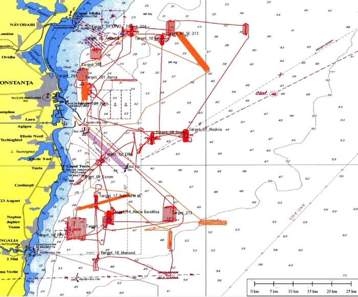 Proiectul Heras - harta descoperirilor subacvatice din Marea Neagră Sursa foto Geo Eco Mar