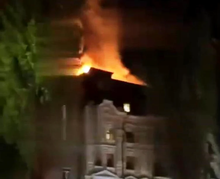 Hotel lovit de drone rusești