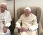 Papa Francisc, alături de fostul Suveran Pontif, Benedict al XVI lea