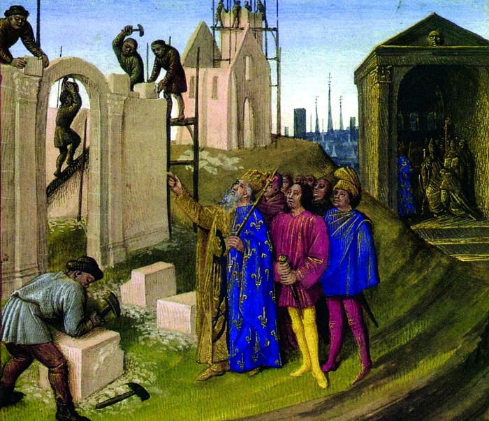 Charlemagne fait edifier son palais dAix la Chapelle jpg jpeg