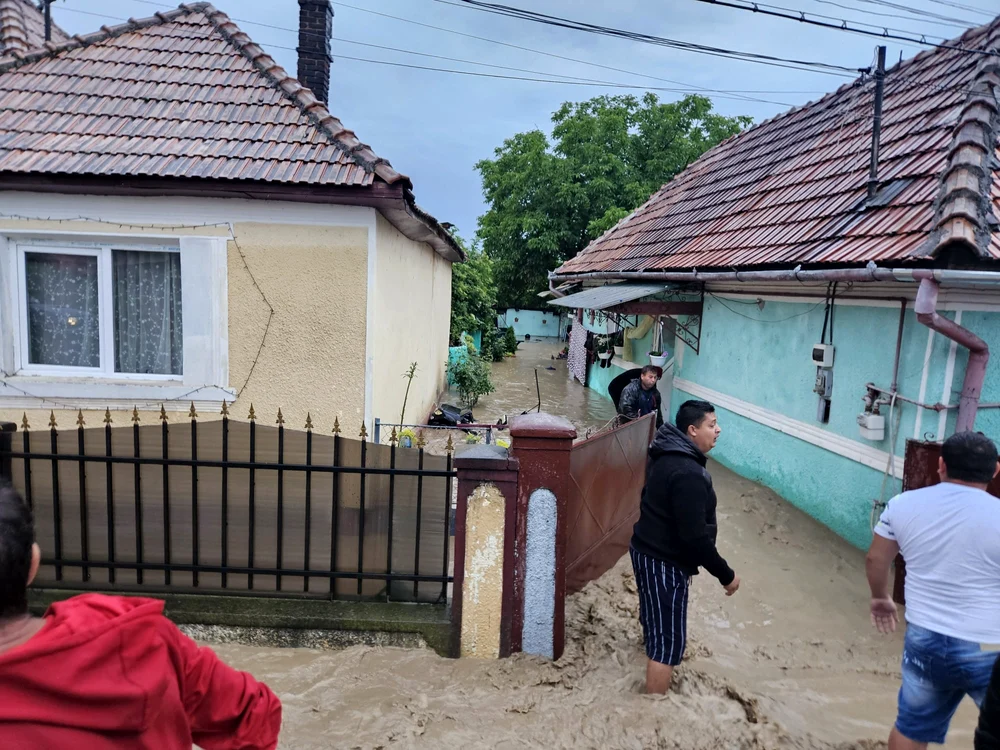 Gospodărie inundată de ape FOTO ISU Alba