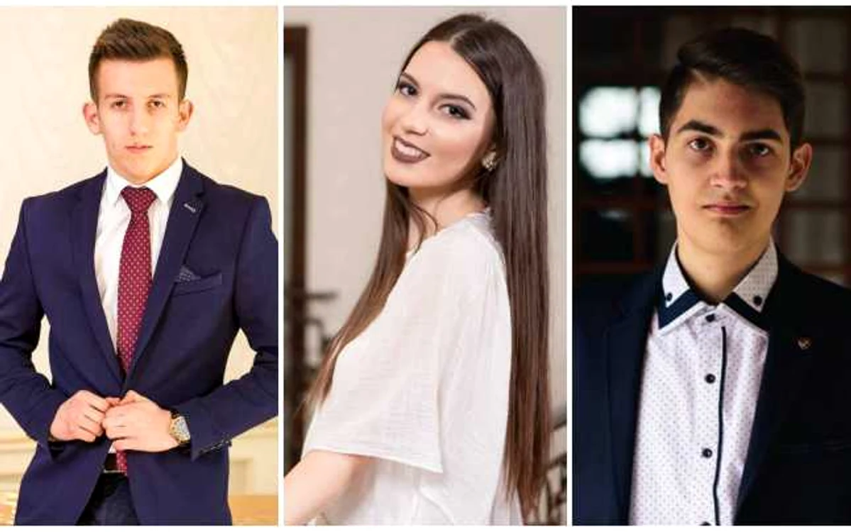 George Nicola, Raluca Morar şi Bucsi Kristian, trei din cei cinci liceeni de 10 la Bac FOTO Colaj Facebook