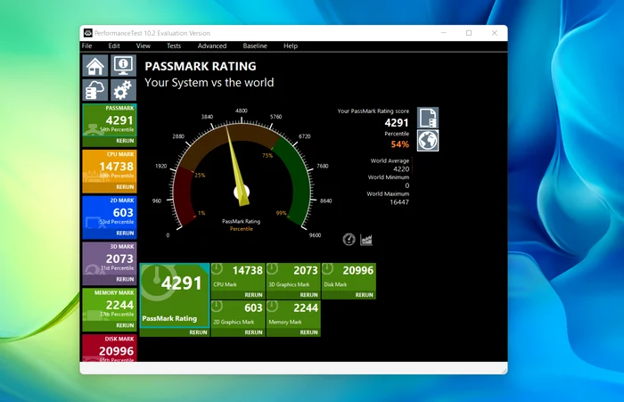 Huawei MateBook D15 test PASMARK