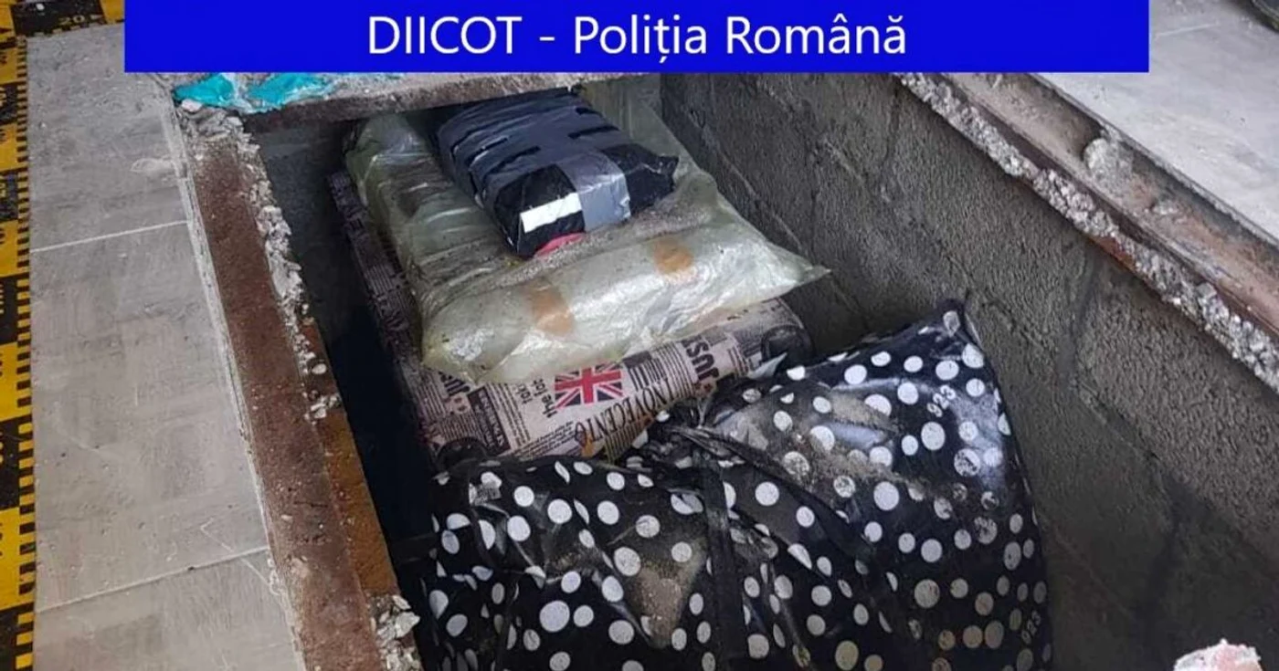 Cărţile au fost ascunse în subsolul unei vile din Făurei, judeţul Neamţ FOTO DIICOT