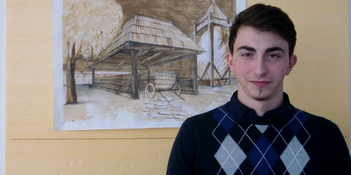 Casa pe maro, în baiţ - unul dintre desenele de care este mândru