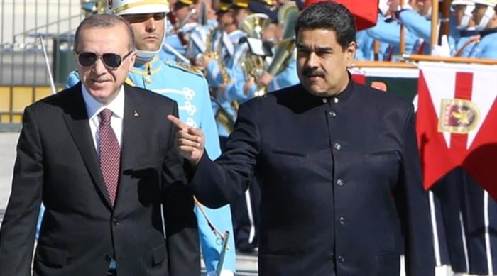 Preşedintele turc Recept Erdogan şi omologul său venezuelean, Nicolas Maduro