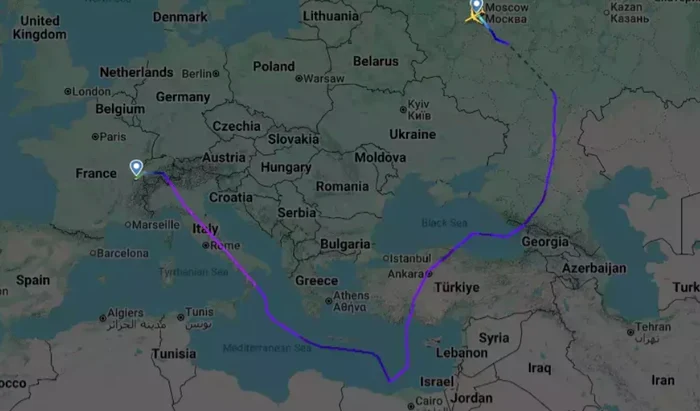 Zborul delegatiei ruse spre Geneva FOTO X