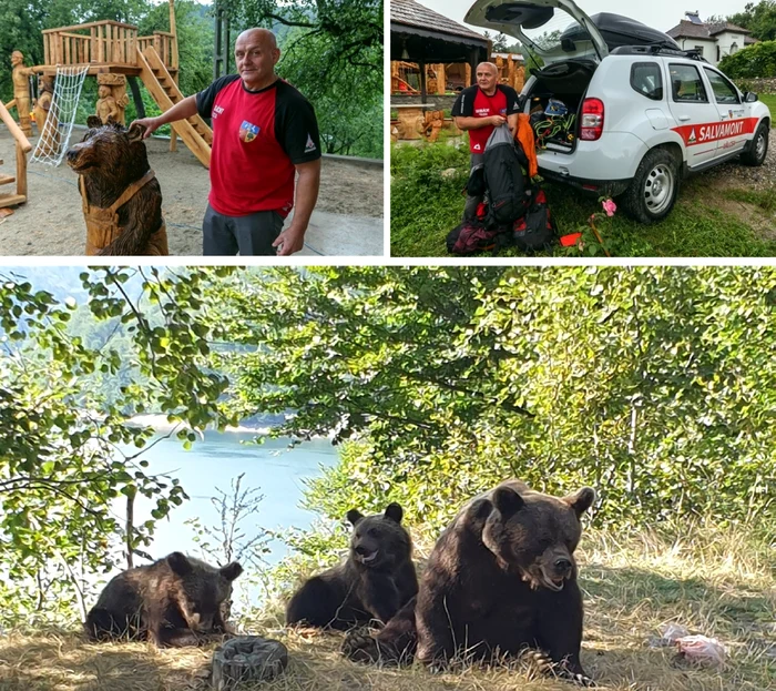 Mircea Lera șeful Salvamont Vâlcea și atacurile urșilor printre turiști Colaj