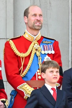 Prințul Louis la Trooping the Colour cu tatăl lui