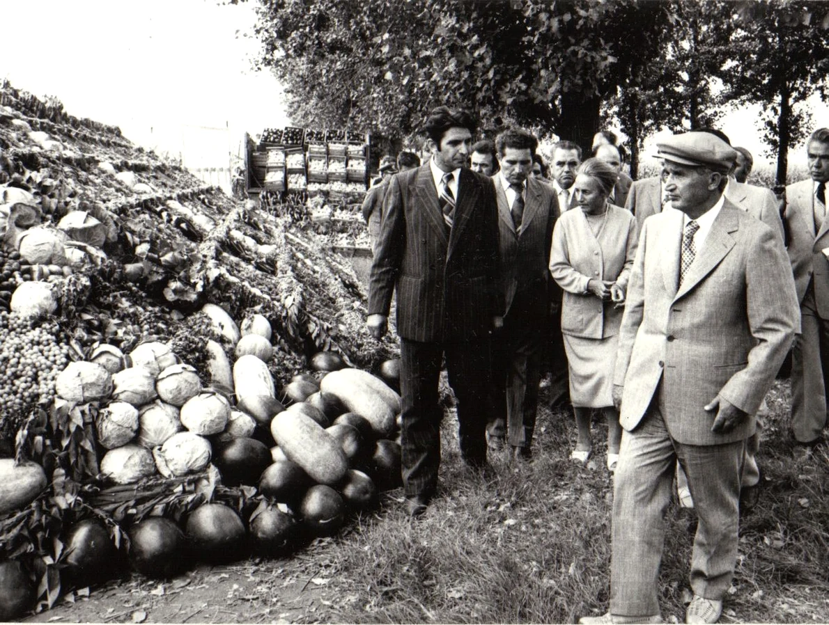 Nicolae Ceaușescu și Elena Ceaușescu, în vizită la CAP Băilești, județul Dolj (© „Fototeca online a comunismului românesc”, cota: 125/1979)