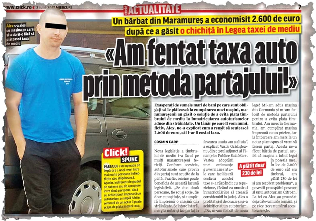 Tânărul a cerut explicaţii  în biroul comisarului şef,  dar nu a rezolvat nimic.  Va plăti taxa de timbru! (FOTOGRAFII: DANIEL GUŢĂ)
