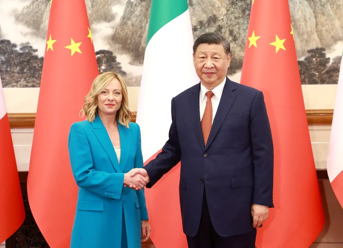Giorgia Meloni s-a întâlnit cu Xi Jinping la Beijing FOTO @ChinaDaily / X