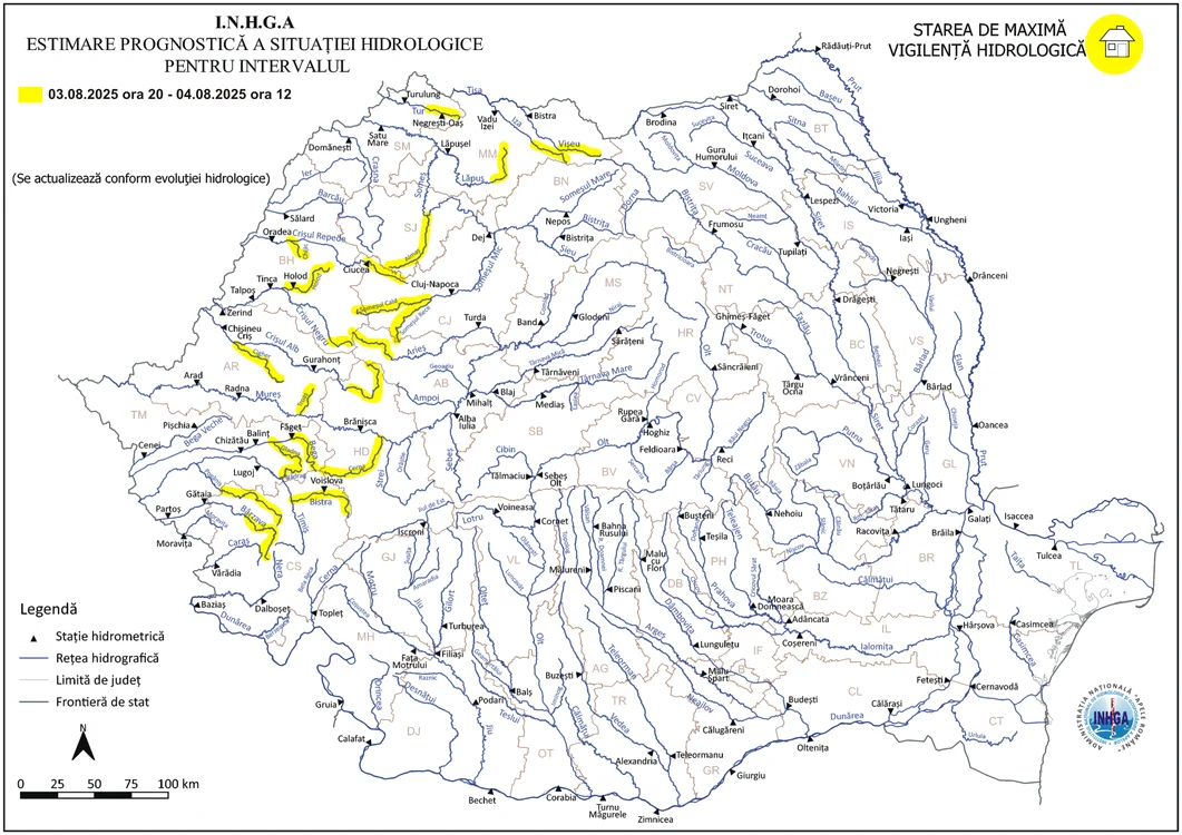 Atenționeare hidrologică Foto: INHGA