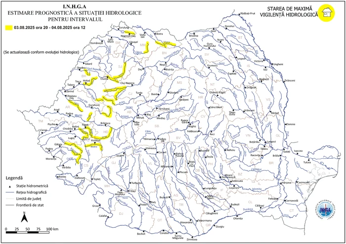 Atenționeare hidrologică Foto: INHGA