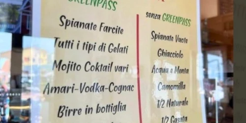 Mesajul postat de proprietarul unui bar din Italia.
