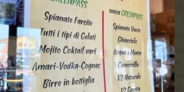 Mesajul postat de proprietarul unui bar din Italia. 