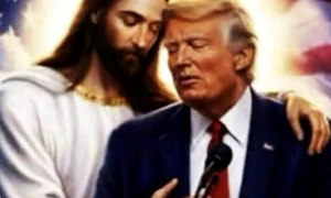 trump poza cu AI imbratisat de iisus FOTO: captură video Truth Social