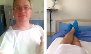 Marius Florea Vizante zâmbește din rezerva de spital, totuși intervenția a fost dificilă și actorul va avea nevoie de o perioadă de recuperare de minimum 6 săptămâni jpeg