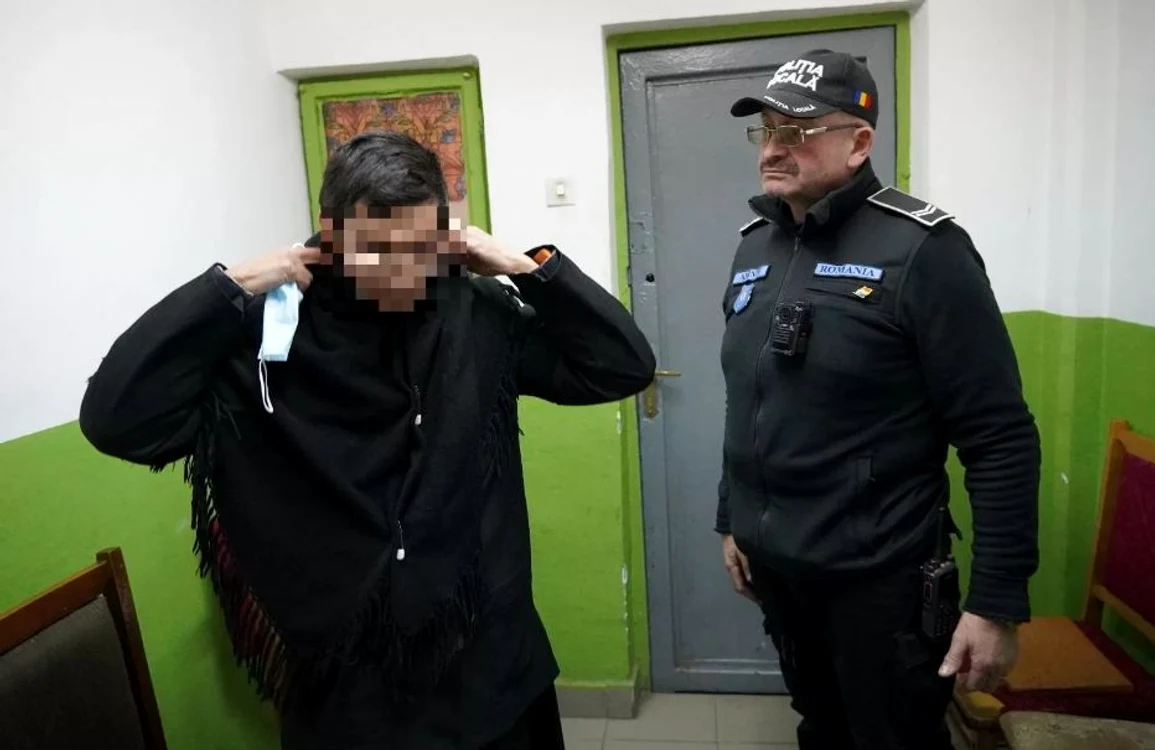 Tânărul a fost nevoit să își dea jos straiele de măicuță FOTO Poliția Locală Bacău