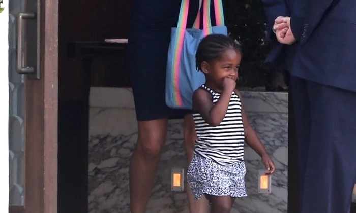 *EXCLUSIVE* Charlize Theron takes her kids to Cecconi's for lunch jpeg
