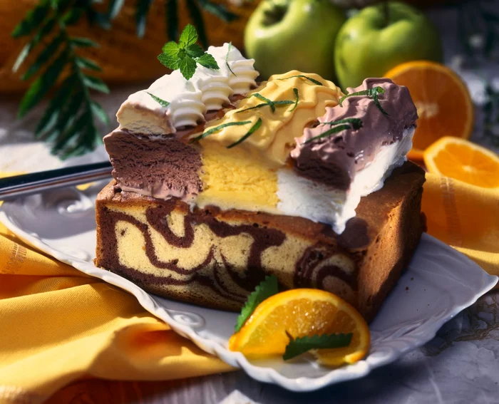 Sponge Cake with Ice cream jpeg