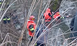 Doi copii din jud Sibiu au murit după ce au căzut intr-un pârâu. Pompierii au intrat în apă după fetiță FOTO: Facebook