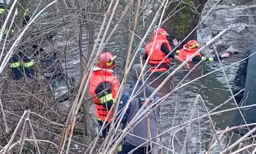 Doi copii din jud Sibiu au murit după ce au căzut intr-un pârâu. Pompierii au intrat în apă după fetiță FOTO: Facebook