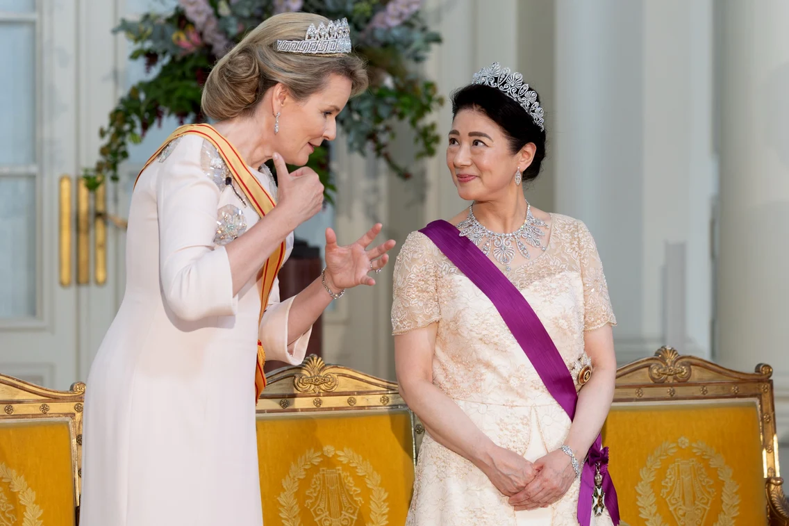Împărăteasa Masako cu Regina Mathilde a Belgiei, iunie 2026. FOTO: Agenția Imperială