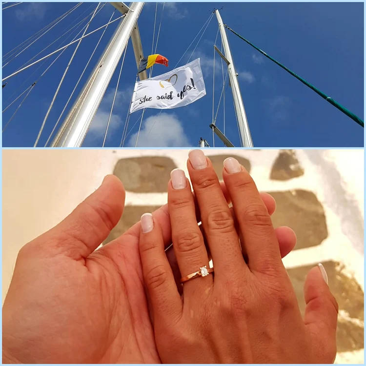 Adriela Morar a primit inelul de logodnă pe mare