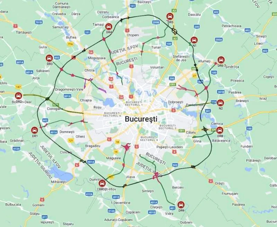 Proiectul „Orbital București” prevede realizarea a 19 drumuri noi radiale, Foto: Facebook