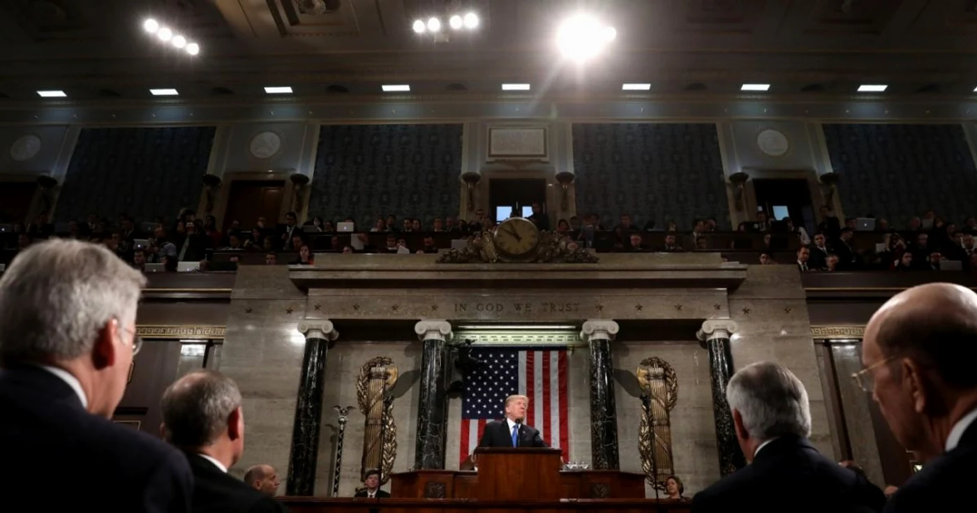 Donald Trump, în timpul discursului despre Starea Uniunii FOTO Getty Images