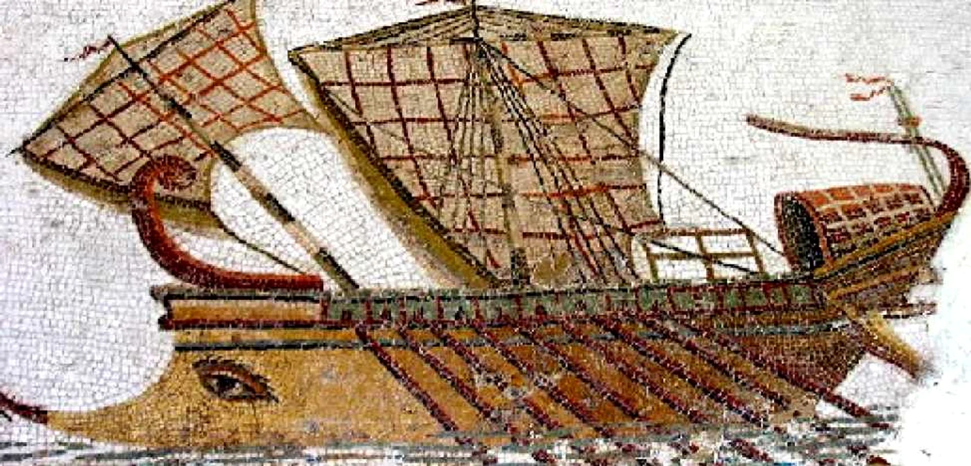 Imagine a unei corabii de pirati in Antichitate