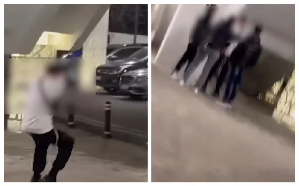 Adolescent filmat în timp ce trăgea cu un pistol spre un grup de tineri, în parcarea unui mall din Craiova