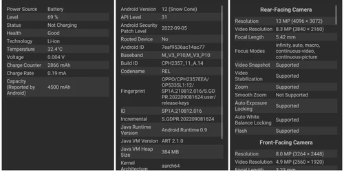 OPPO Reno 8 Pro specificații jpg