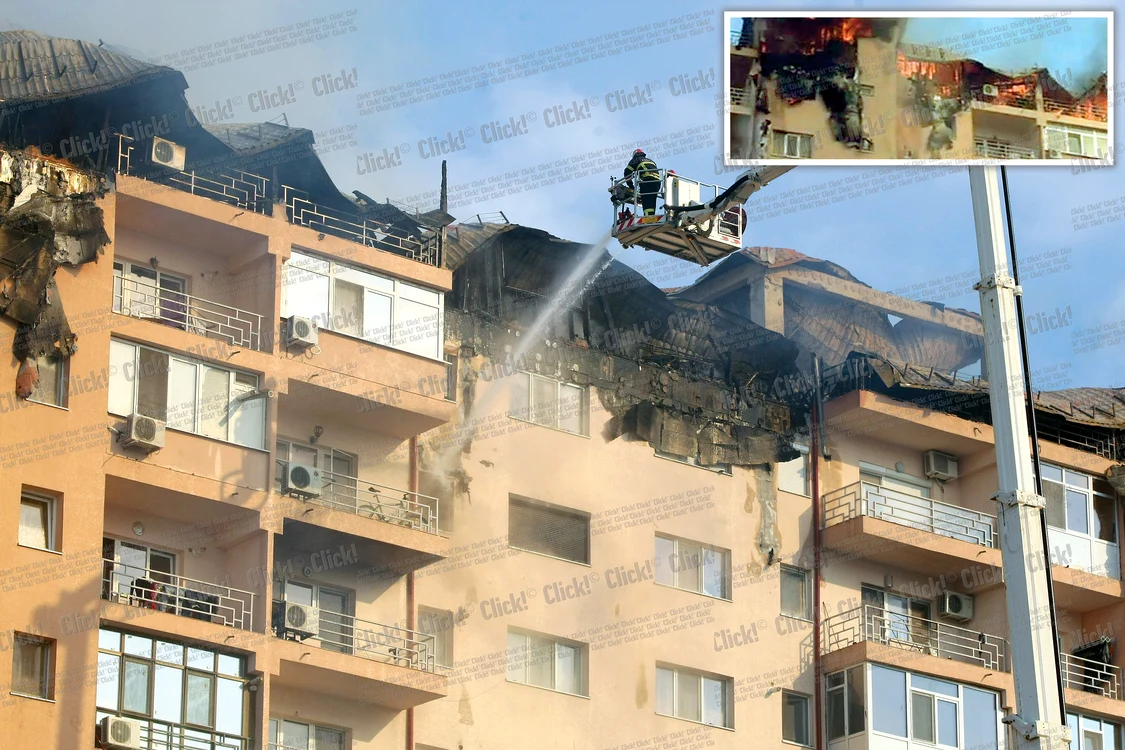 Aproape o sută de apartamente au fost afectate în urma incendiului. Pe lângă cele distruse de flăcări, au fost prejudiciate şi locuinţele în care a intrat apa