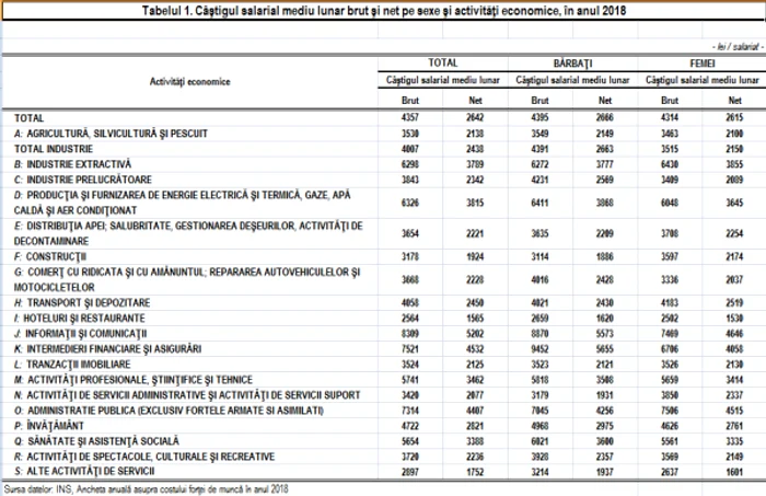 salarii 2018 sursa INS
