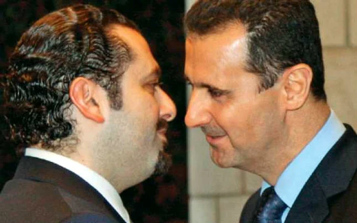 Saad al-Hariri (stânga) şi Bashar al-Assad 