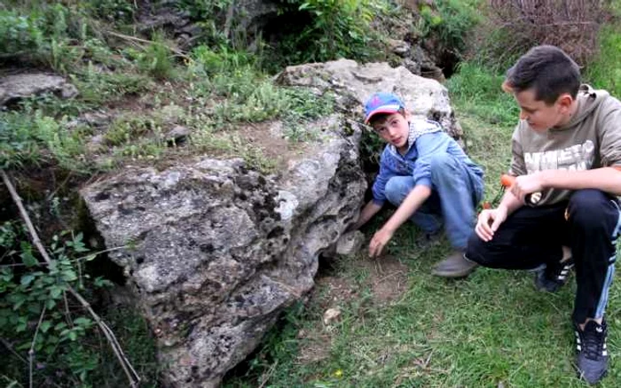 Flavius a descoperit aurul în timp ce se juca lângă vizuinile de vulpi. FOTO: Daniel Guţă.