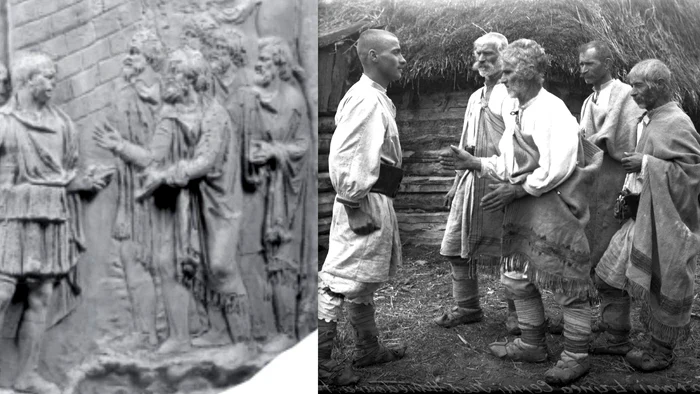 Columna și fotografia lui Denis Galloway, Sursa: Radu Vulpe / Muzeul Etnografic al Transilvaniei