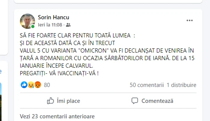 avertismentul lui sorin hancu