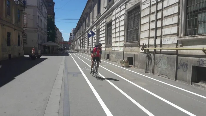 Pista de bicicletă în Timişoara FOTO Ş.Both