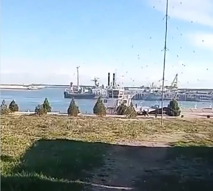 Atac cu drone asupra portului Kaspisk de la Marea Caspică FOTO Captură