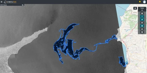 Scurgerea de petrol din Siria văzută din satelit FOTO Twitter Wim Zwijnenburg