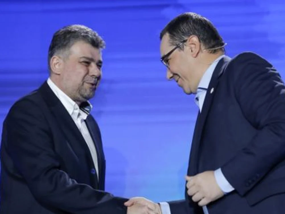 Premierul Marcel Ciolacu și Victor Ponta FOTO: Arhivă