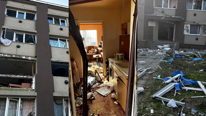Explozie într-un bloc din Buzău / FOTO: ISU Buzău