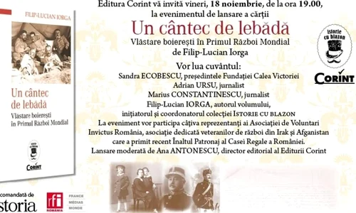 Lansare „Un cântec de lebădă  Vlăstare boierești în Primul Război Mondial” jpeg