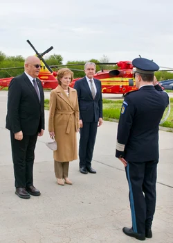 Majestatea Sa Margareta și Principele Radu la Inspectoratul de Aviație. FOTO: Daniel Angelescu, Casa Majestății Sale