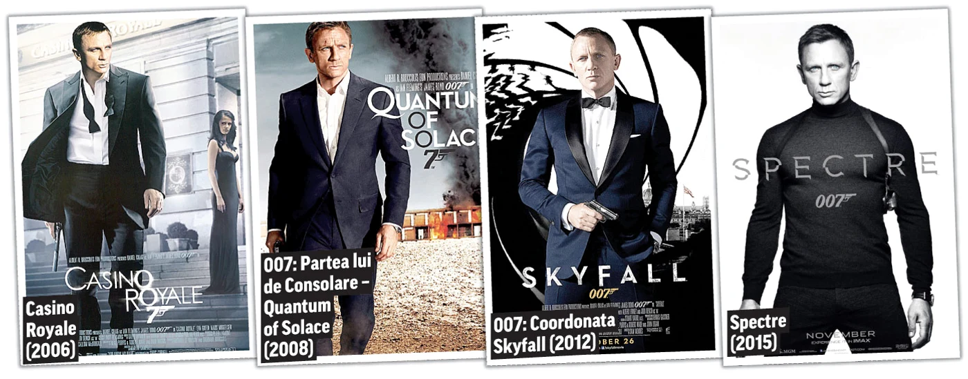 Cele patru filme în care l-a jucat pe James Bond l-au ţinut pe Daniel Craig mai mult prin spitale